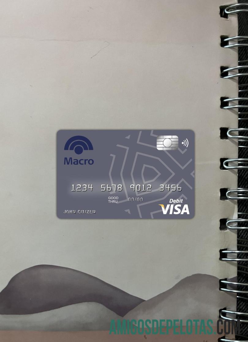 Argentina Banco Macro S.A Bank Visa Card Photo Look Front exemplo